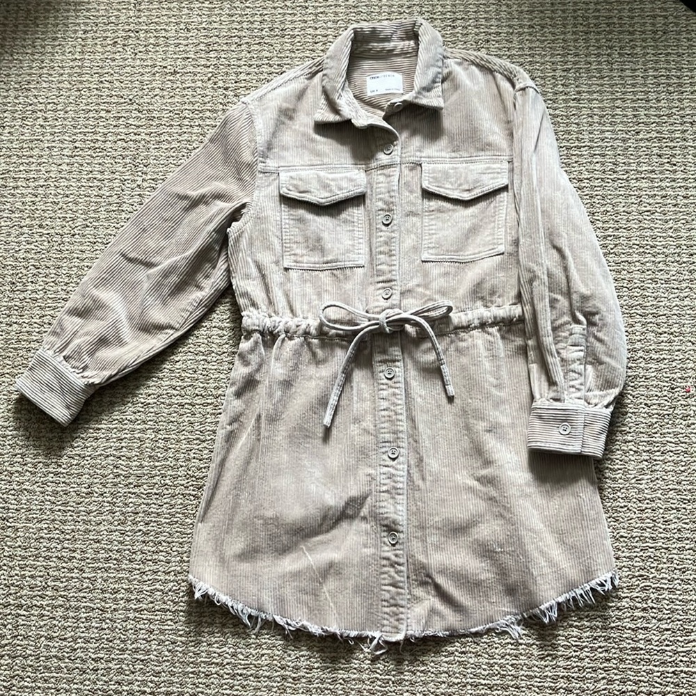 asos tan corduroy button down dress